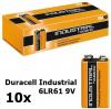 10x Duracell Industrial 6LR61 9V alkaline BL061