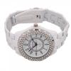 Fashion quartz crystal lady wrist watch white
