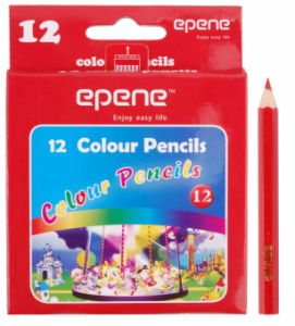Creioane colorate, 1/2, corp hexagonal, 12 culori/set, EPENE