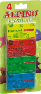 Plastilina standard, 4 culori x 50 grame/blister, ALPINO