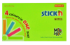 Magic notes autoadeziv 76 x 127 mm, 100 file, Stick"n Magic Notes - 4 culori neon