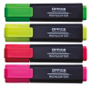 Textmarker varf lat, 4 culori/set, Office Products