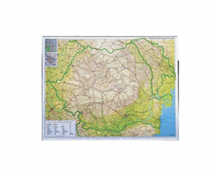 HARTA ROMANIEI RUTIERA-TURISTICA PE SUPORT MAGNETIC 115x85 cm