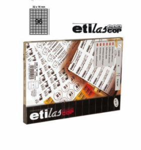 Etichete autoadezive 96/A4, 32 x 16 mm, 100 coli/top - colturi rotunjite, ETILASCOP - albe