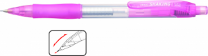 Creion mecanic PENAC Shaking, rubber grip, 0.5mm, varf metalic - corp transparent roz