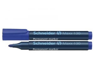 MARKER PERMANENT SCHNEIDER MAXX 130 ALBASTRU, varf rotund 1-3 mm, 50 buc/set