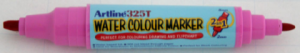 Watercolor marker ARTLINE 325T, doua capete - varf rotund 2.0mm/tesit 5.0mm - roz