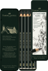 Set 5 Buc Creion Grafit Castell 9000 Jumbo Faber-Castell