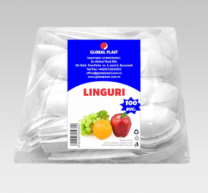 Linguri plastic alb, 100 buc/set