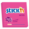 Notes autoadeziv extra-sticky liniate 101 x 101mm, 90 file, Stick"n - magenta neon