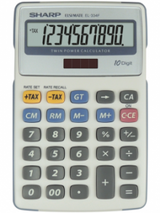 Calculator de birou, 10 digits, 170 x 108 x 15 mm, SHARP EL-334FB - negru