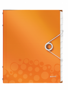 Mapa cu separatoare LEITZ Wow, PP, 12 separatoare - portocaliu metalizat