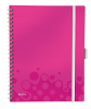 Caiet de birou leitz wow be mobile, pp, a4, roz metalizat -