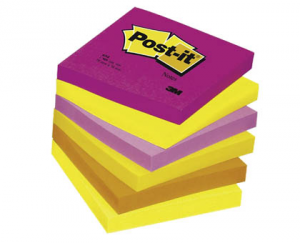 NOTES AUTOADEZIV POST-IT TUTTI FRUTTI 76X76 mm, 6 culori neon/set