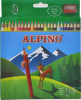 Creioane colorate, cutie carton, 24 culori/set, ALPINO