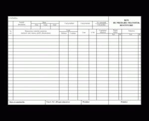 BON DE PREDARE TRANSFER RESTITUIRE A4