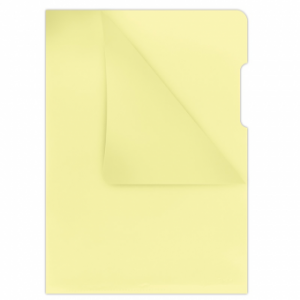 Mapa "L" pentru documente A4, 180 microni, 100/set, DONAU - galben transparent