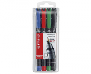 MARKER OHpen PERMANENT STABILO UNIVERSAL, 4 buc/set