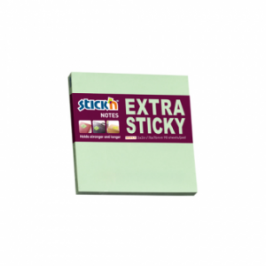 Notes autoadeziv extra-sticky 76 x  76mm, 90 file, Stick"n - verde pastel