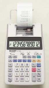 Calculator cu banda, 12 digits, 230 x 150 x 52 mm, SHARP EL-1750V - alb