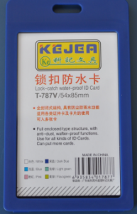 Suport PP water proof snap type, pentru carduri,  55 x  85mm, vertical, 5 buc/set, KEJEA - transpare