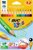 Creioane colorate bic evolution, triunghiulare, 12 bucati/set