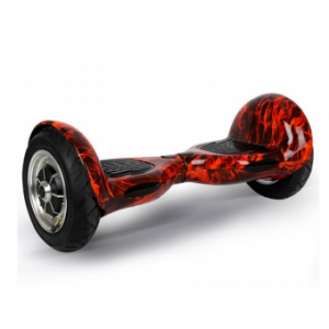 Hoverboard cu roti de 10 inch - design flacara neagra