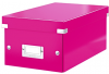 Cutie pentru 20/40 DVD-uri cu carcasa Jewel/Slim, LEITZ Click & Store, carton laminat - roz