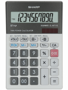Calculator de birou, 10 digits, 152 x 100 x 33 mm, SHARP EL-M711GGY - gri