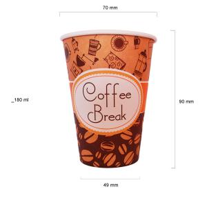 Pahare automate din carton (Coffee Break) set 100 buc
