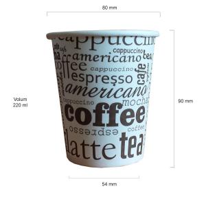 Cappuccino pahare 8oz 220 ml bax 1000 buc