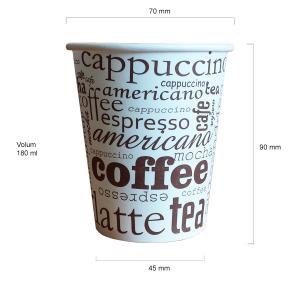 Cappuccino pahare automate carton 180 ml bax 20 set