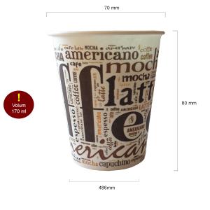 Coffee pahare automate carton 170 ml set 50 buc