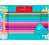 Creioane colorate 20 culori Sparkle si ascutitoare Sleeve FABER - CASTELL