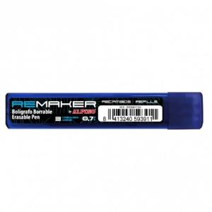 Rezerva pix erasable albastru, 0.7 mm, 3 buc/blister Soft ReMAKER ALPINO