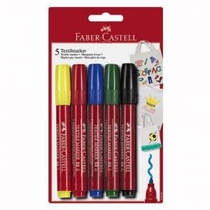 Marker pentru textile 5 Culori FABER - CASTELL