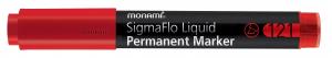 Marker permanent rosu, SigmaFlo 121 varf tesit 1.0 - 5.0 mm, MONAMI