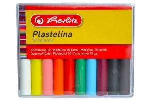 Plastilina 10 culori economic cutie plastic HERLITZ