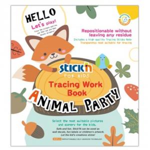 Carte educativa Animal Party, Tracing Work Book STICK'N