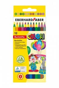 Creioane colorate plastic 12 sau 24 culori corp color EBERHARD FABER