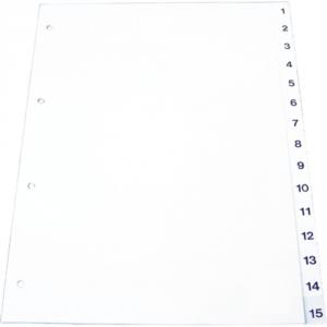Index plastic numeric 1- 12, A4, 120 microni, gri OPTIMA