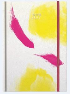 Agenda HERLITZ datata Watercolor RO A5, 352 pagtini + 16 pagini zentangle, coperta flexibila, Pink&Yellow 2019