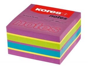 Notes adeziv 75 x 75 mm, 450 file, culori neon mixt KORES