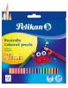 Creioane color lacuite 24 culori triunghiulare PELIKAN
