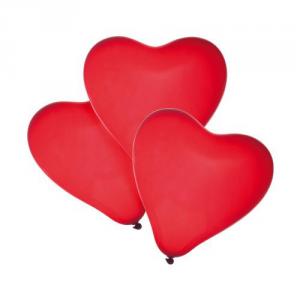 Baloane forma inima rosie, calitate helium, biodegradabile, set 4 bucati Herlitz