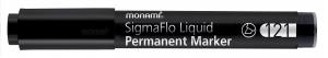 Marker permanent negru, SigmaFlo 121 varf tesit 1.0 - 5.0 mm, MONAMI