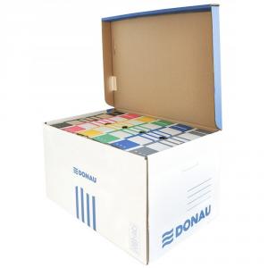 Container de arhivare cu capac deschidere superioara, albastru/alb, DONAU