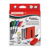 Marker whiteboard 3 mm 4/set + burete magnetic KORES