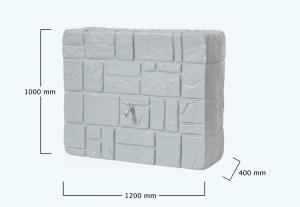 Rezervor de perete pentru apa de ploaie tip Stone finish culoare Stone Grey 300lt.