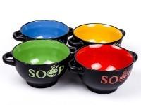 Set 4 boluri ceramica pentru supa Vabene 6040006